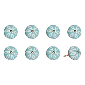 Knob-It Home Decor Classic Cabinet & Drawer Knobs-Turquoise/White/Gold