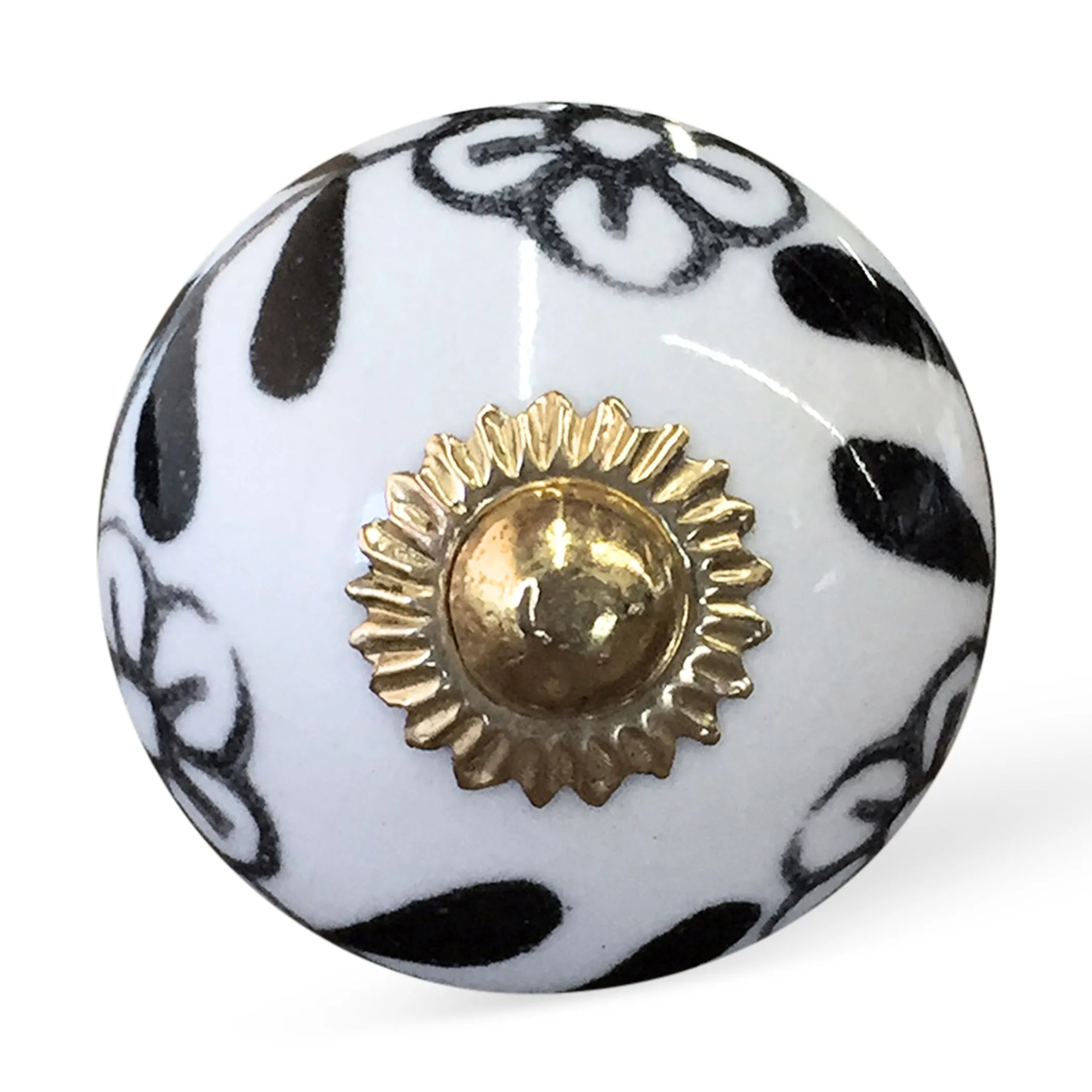 Knob-It Home Decor Classic Cabinet & Drawer Knobs-White/Navy/Gold