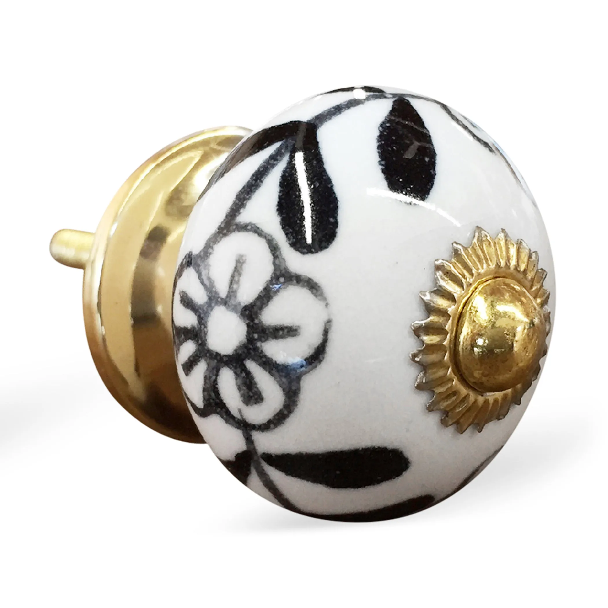 Knob-It Home Decor Classic Cabinet & Drawer Knobs-White/Navy/Gold