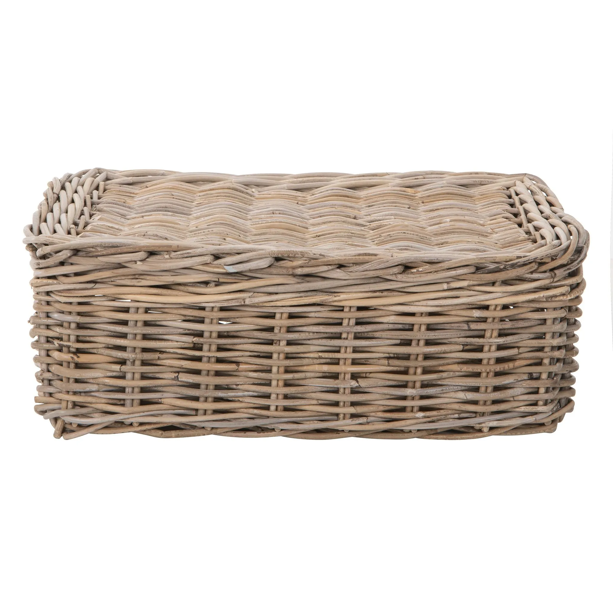 Kobo Rattan Rectangular Lidded Storage and Underbed Basket, Organizer Box, 3 Sizes