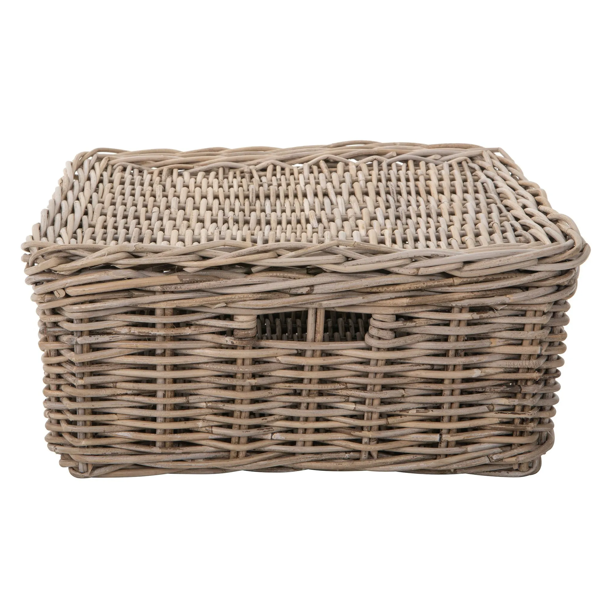 Kobo Rattan Rectangular Lidded Storage and Underbed Basket, Organizer Box, 3 Sizes