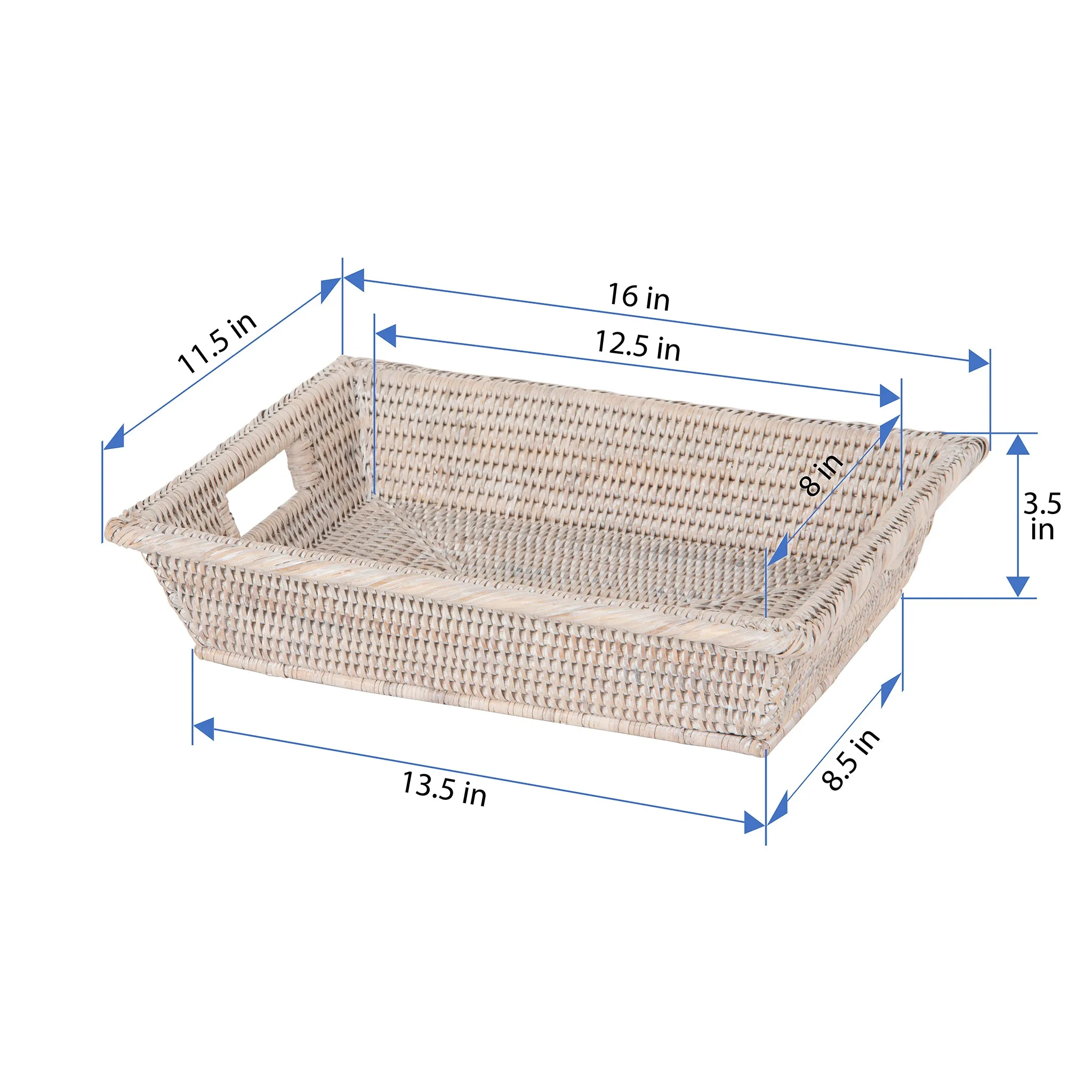 La Jolla Rectangular Multi Purpose Shelf and Storage Basket, Small