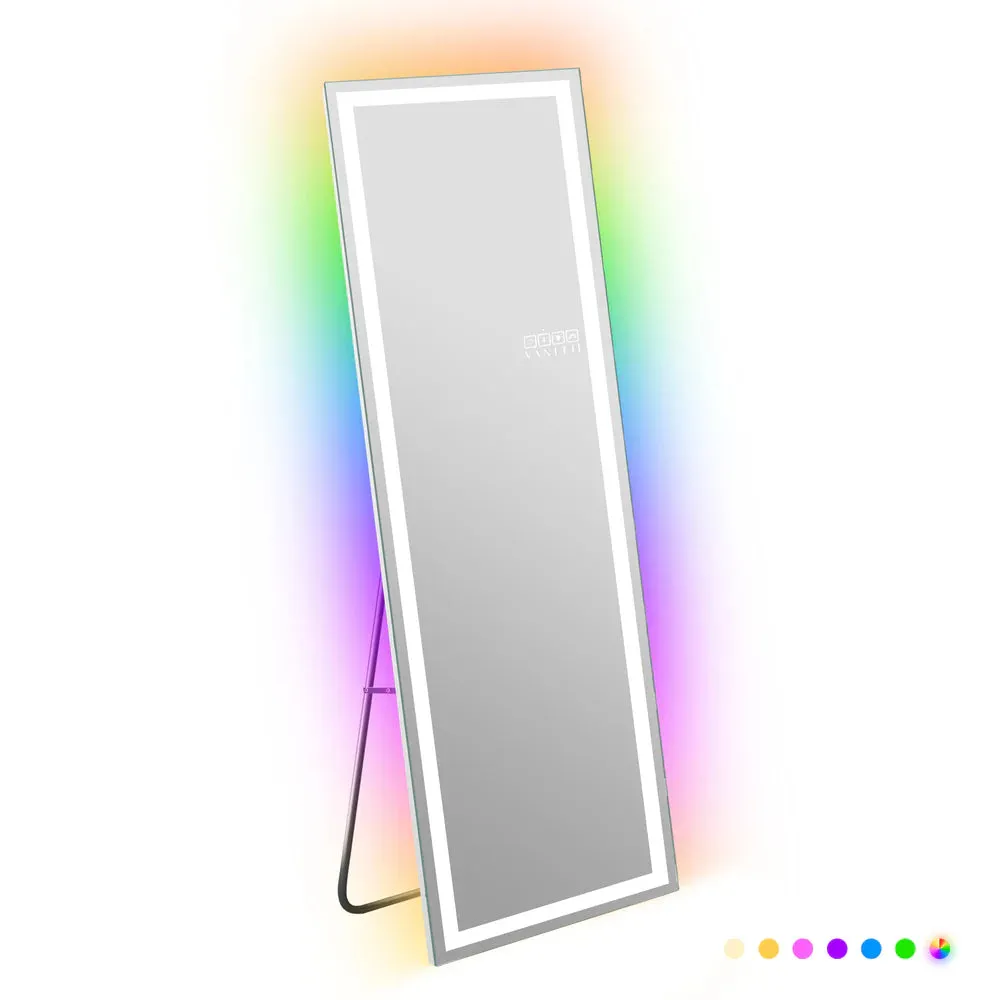 LUXE LED Full Length Rectangular Dressing Mirror with RGB Light and Stand