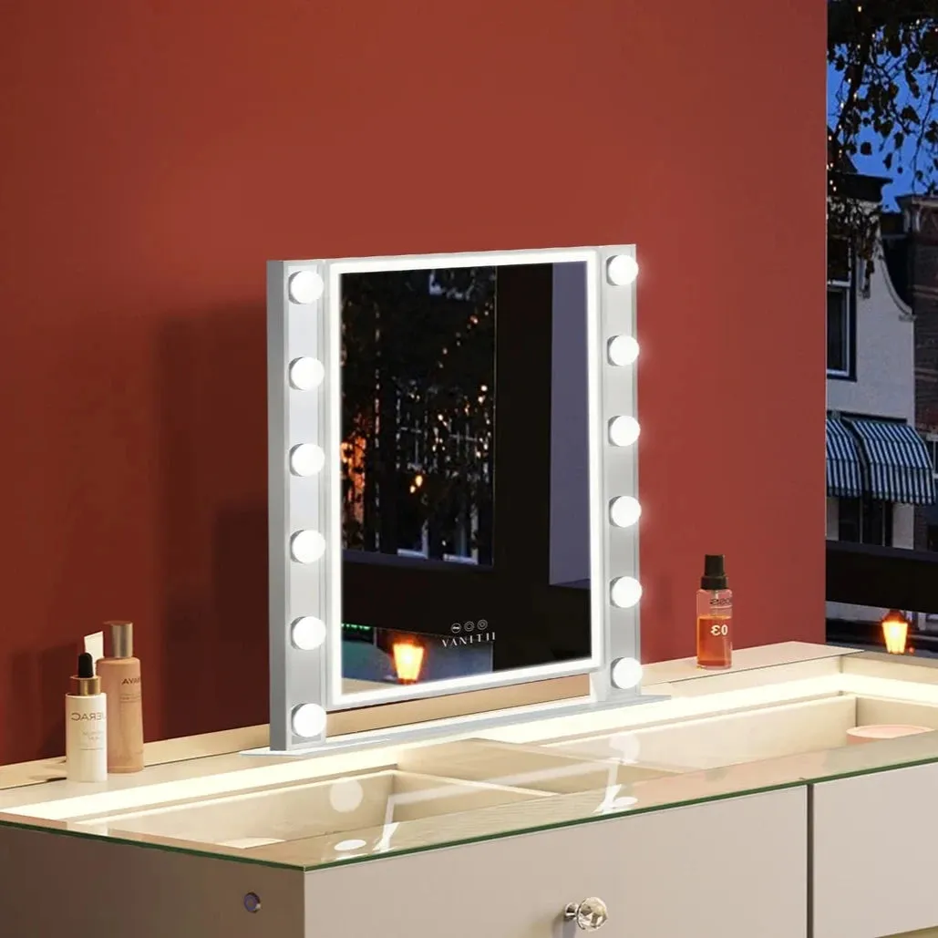 LUXE Scarlett LED Vanity Mirror with Dimmable Light Strip and 360° Free Rotation