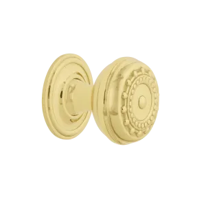 Meadows Brass 1 3/8" Cabinet Knob with Classic Rose in Polished Brass