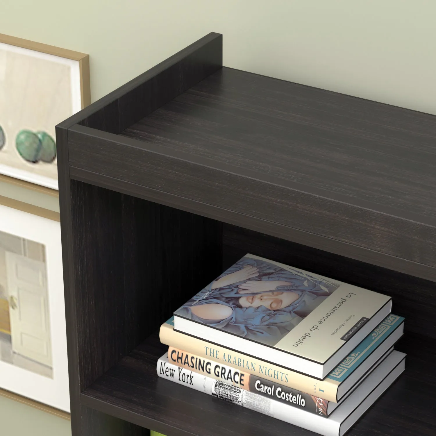 Modern Tall Bookcase with Doors, 3-Tier Shelves, and Drawer - 70" Wide