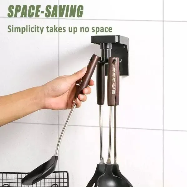 Multi-functional 6 Hooks 360 Degree Rotating No Drilling Kitchen Shelf Storage Rack Rotate Holder