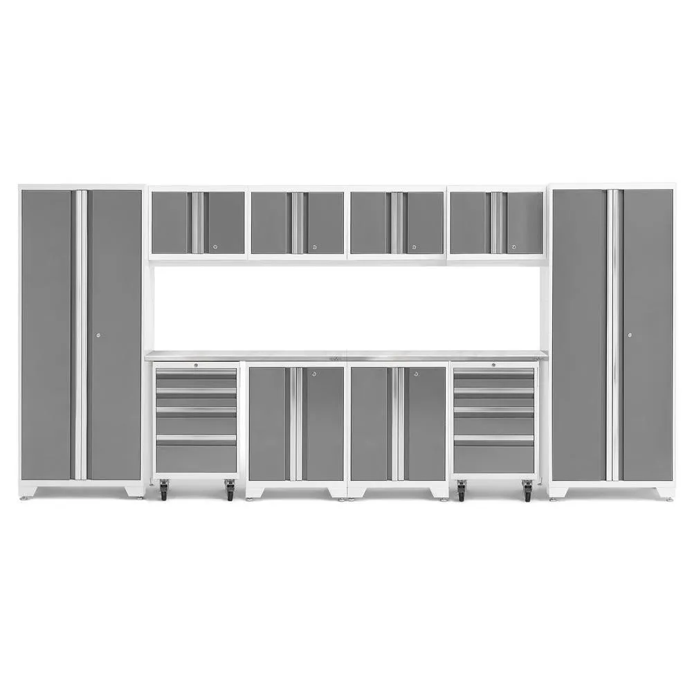 NEWAGE | Bold Series 12 Piece Cabinet Set with Tool, Base, Wall Cabinets and 2 Lockers