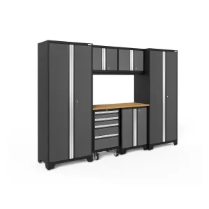 NEWAGE | Bold Series 7 Piece Cabinet Set with Tool, Base, Wall Cabinets and 30 in. Lockers