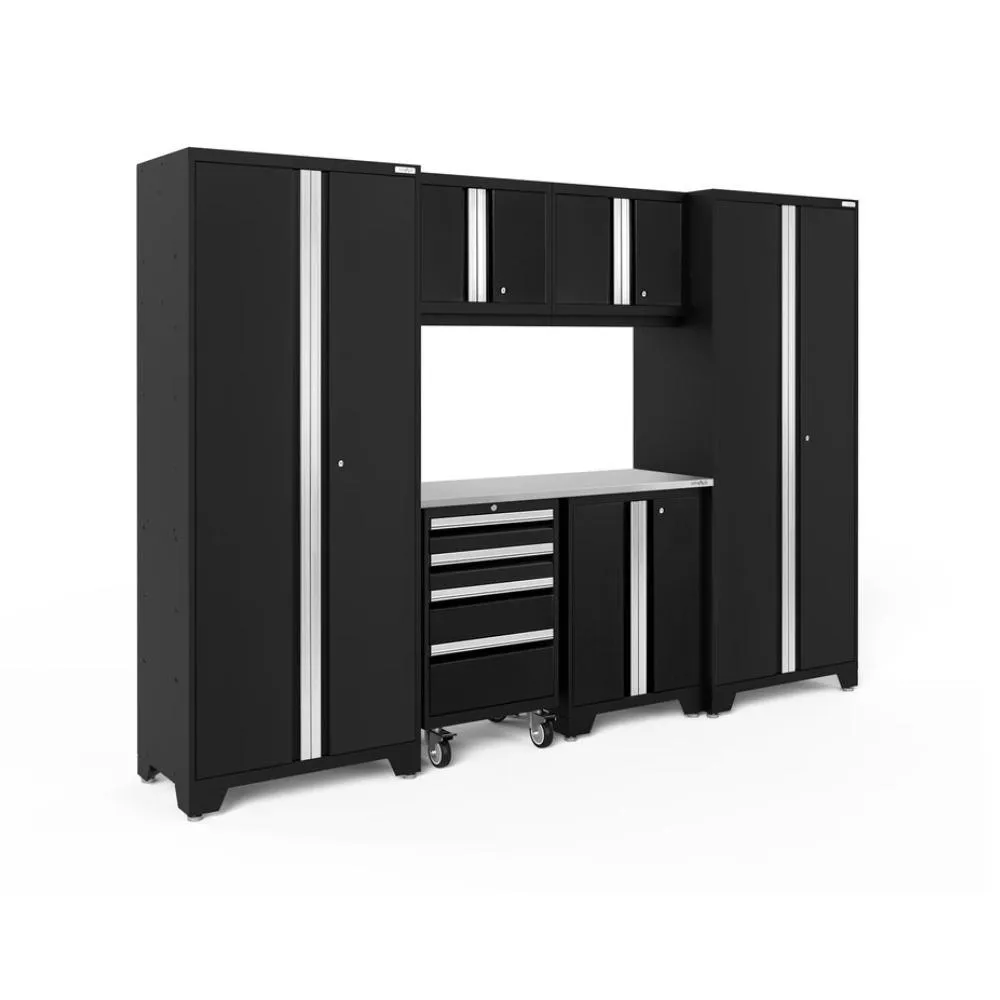 NEWAGE | Bold Series 7 Piece Cabinet Set with Tool, Base, Wall Cabinets and 30 in. Lockers