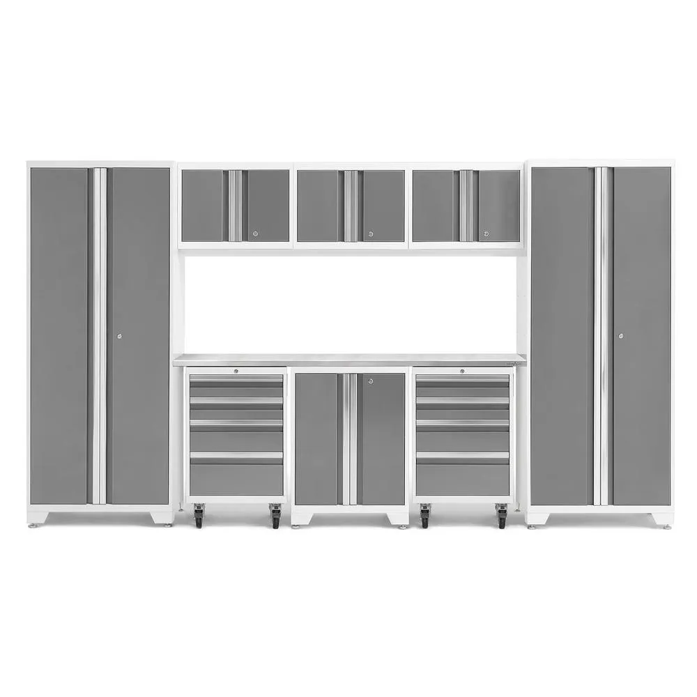 NEWAGE | Bold Series 9 Piece Cabinet Set with 2 Tool, Base, Wall Cabinets and 30 in. Lockers