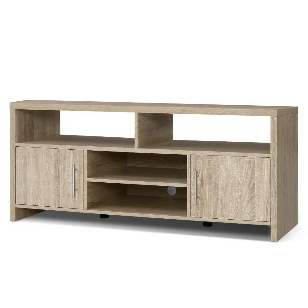 Oak TV Cabinet with Ample Storage & Aluminium Handles Artiss