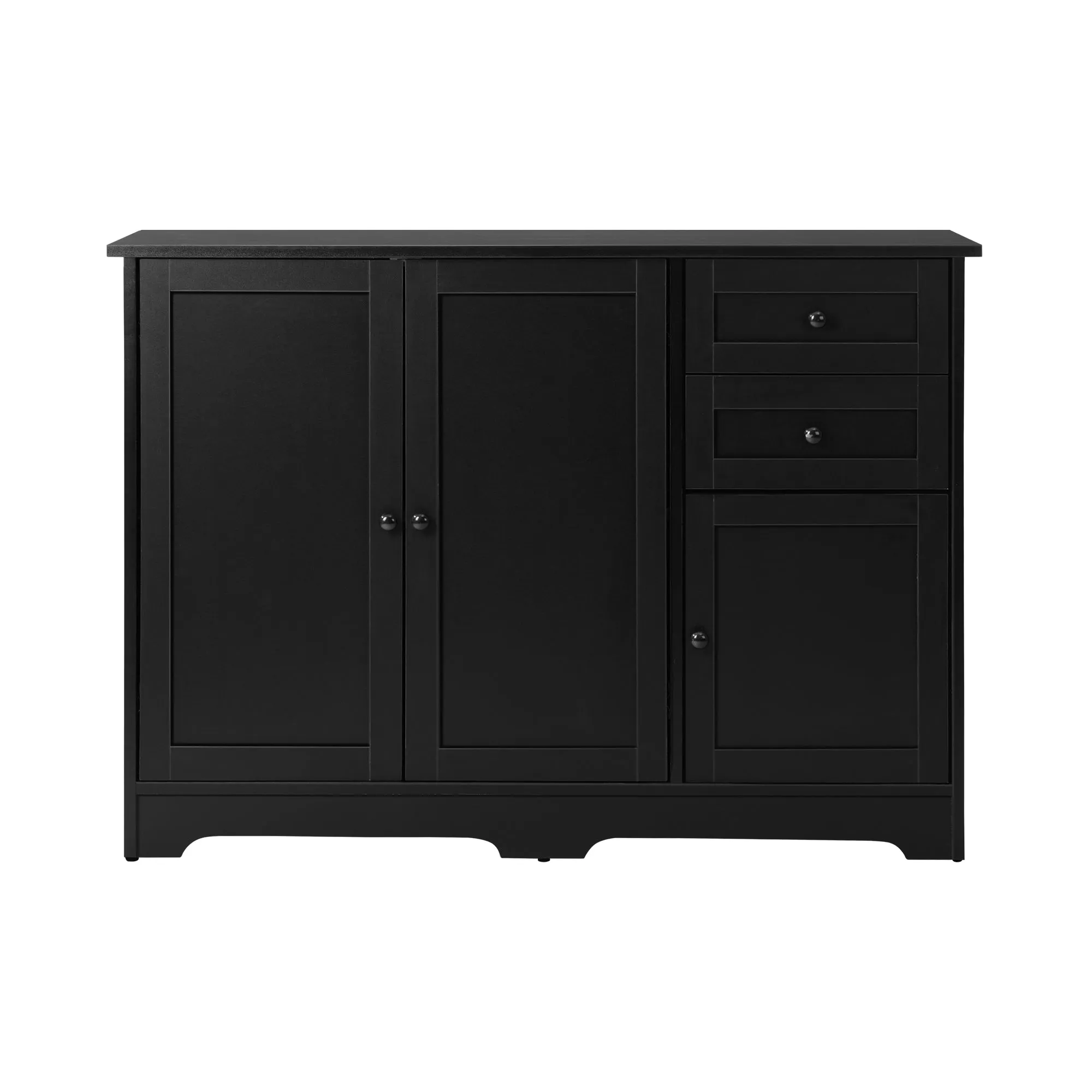 Oikiture Buffet Sideboard Storage Cabinet Cupboard Hallway Drawers Table Black