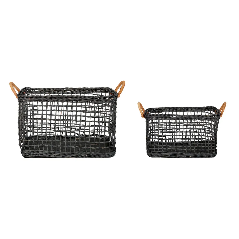 Olli Ella Rattan Cabouche Baskets - Ink