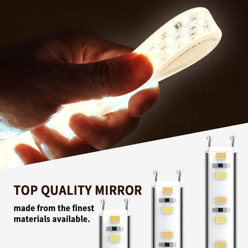 Quality Mirrors Warm Up Led Mirror Wall Mounted - 20*20 Inch (Round, Framed, Multicolour)