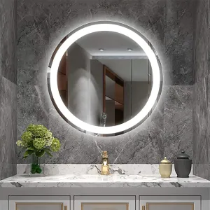 Quality Mirrors Warm Up Led Mirror Wall Mounted - 20*20 Inch (Round, Framed, Multicolour)