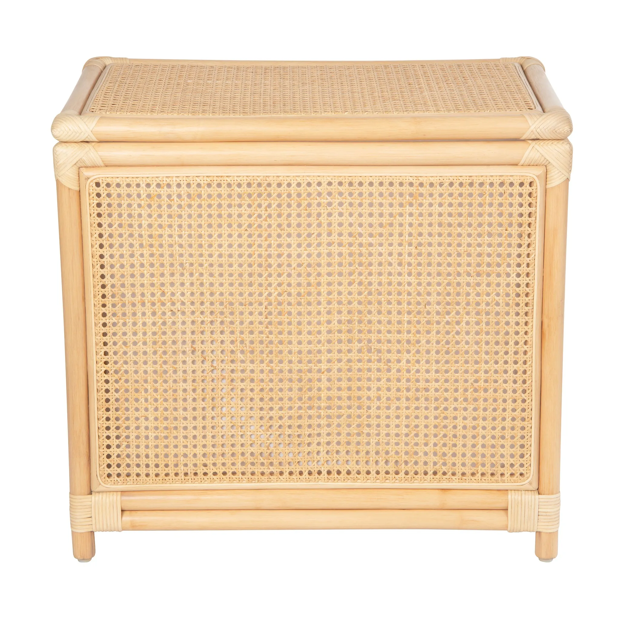 Rectangular Rattan Cane Clothes Hamper and Laundry Basket with Removable Liner  & Lid, 2 Loads