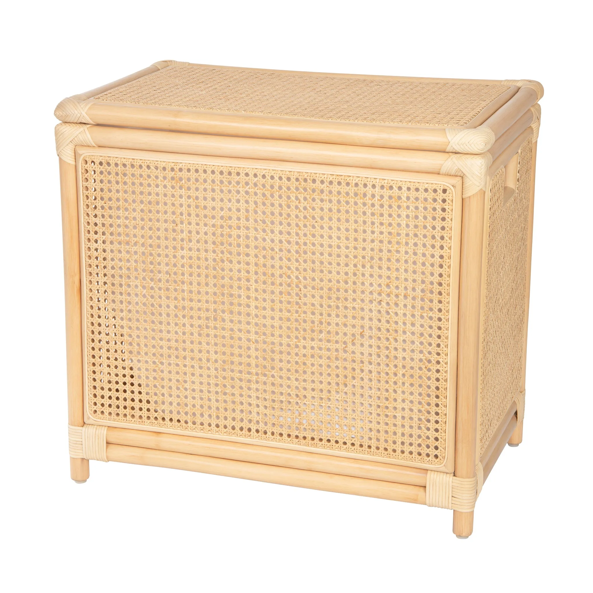 Rectangular Rattan Cane Clothes Hamper and Laundry Basket with Removable Liner  & Lid, 2 Loads