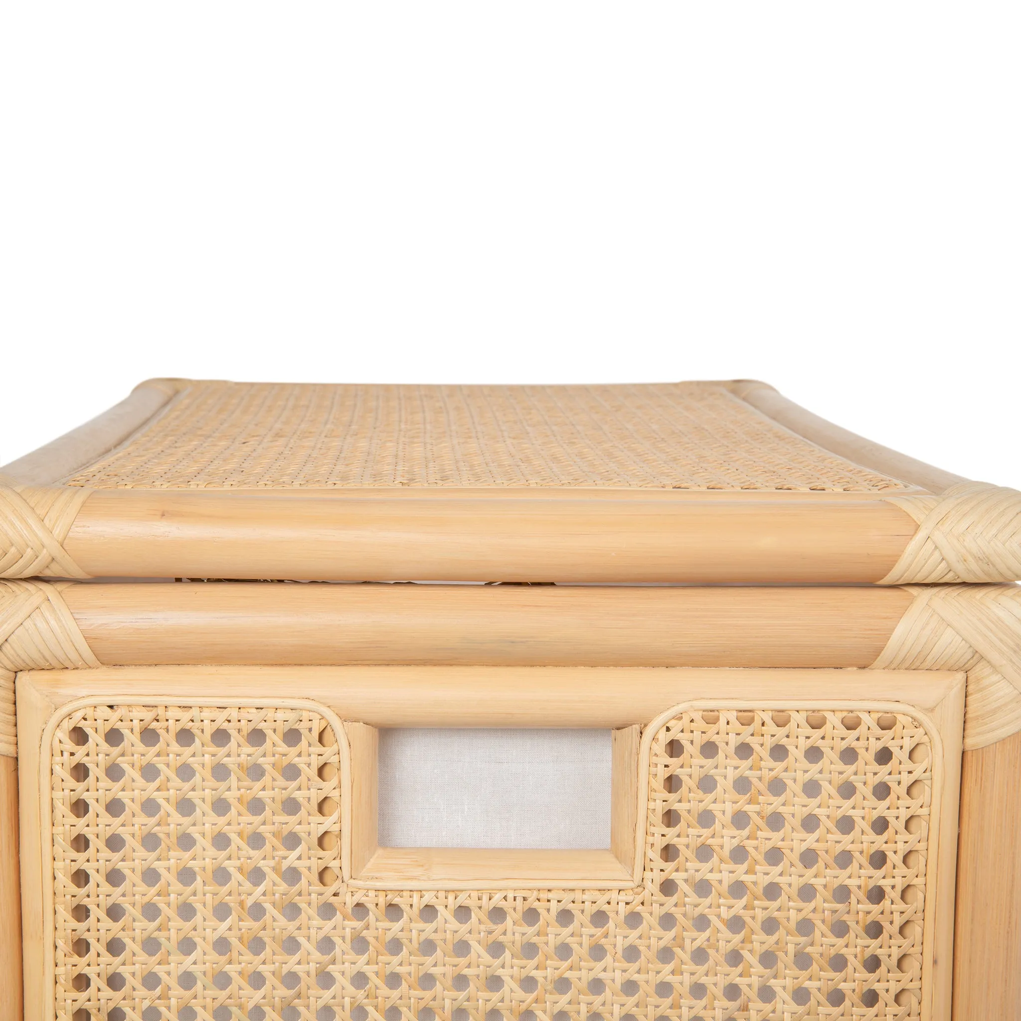 Rectangular Rattan Cane Clothes Hamper and Laundry Basket with Removable Liner  & Lid, 2 Loads