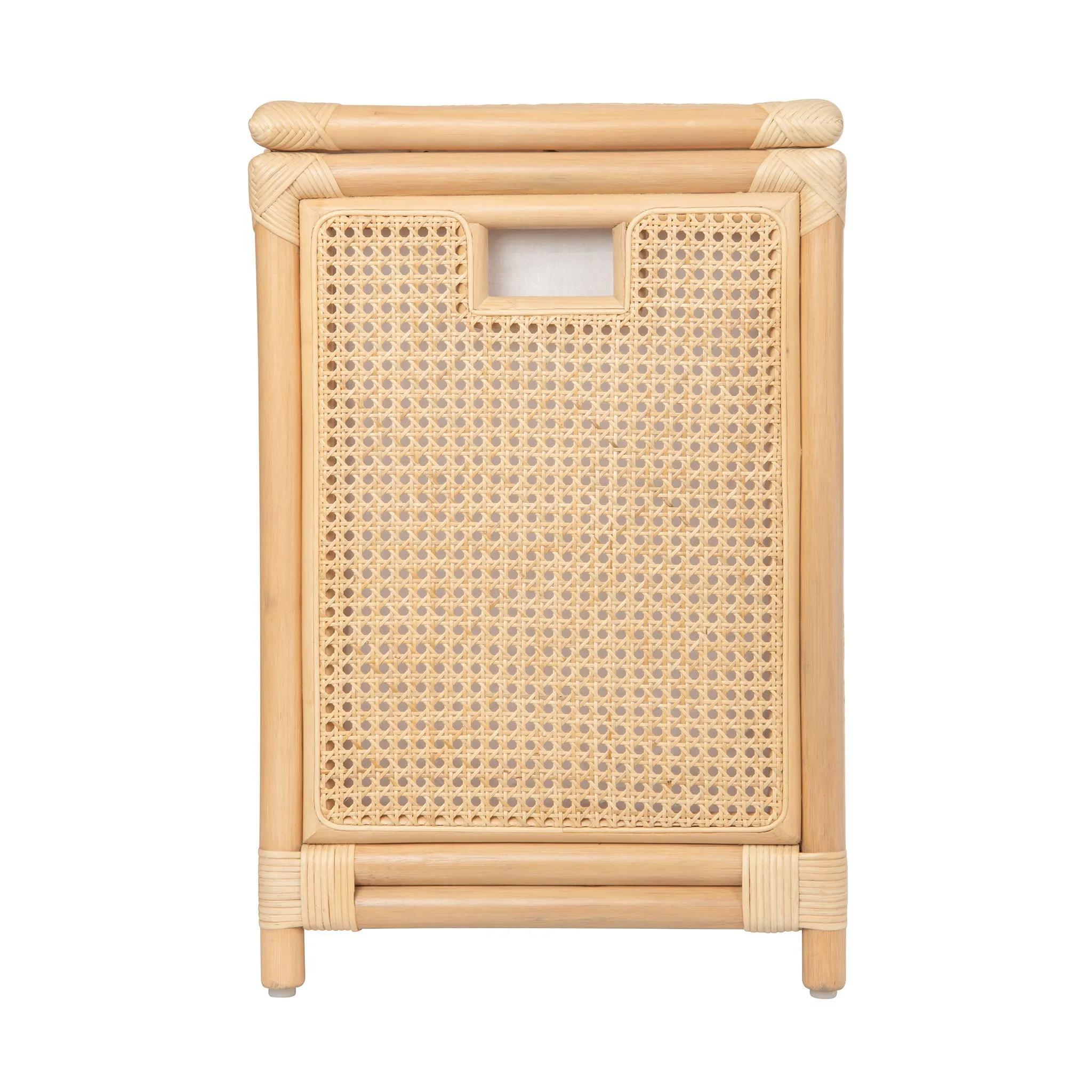 Rectangular Rattan Cane Clothes Hamper and Laundry Basket with Removable Liner  & Lid, 2 Loads