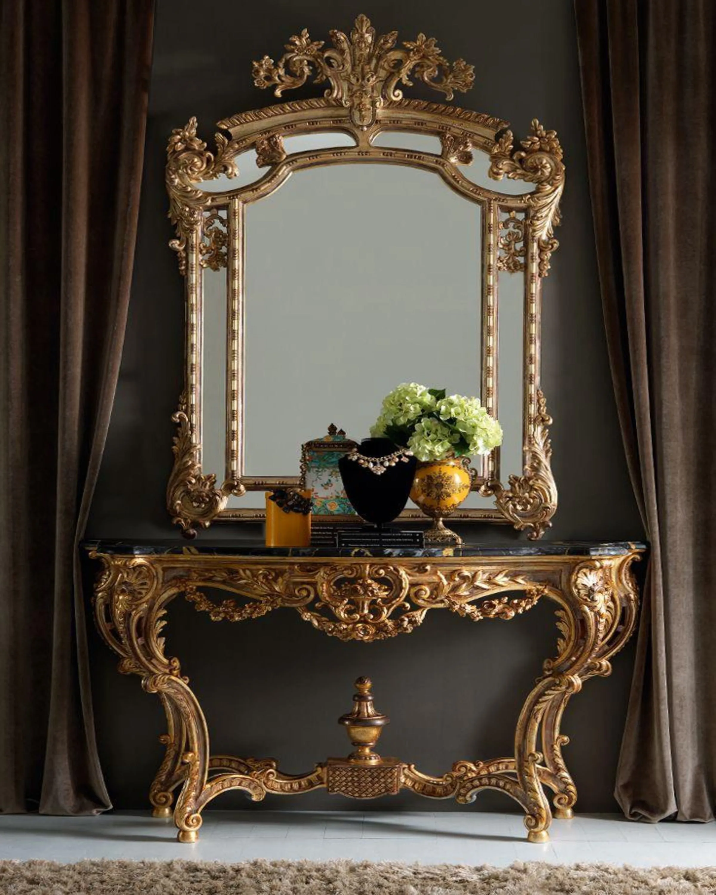 Refined Gold Leaf Mirrors