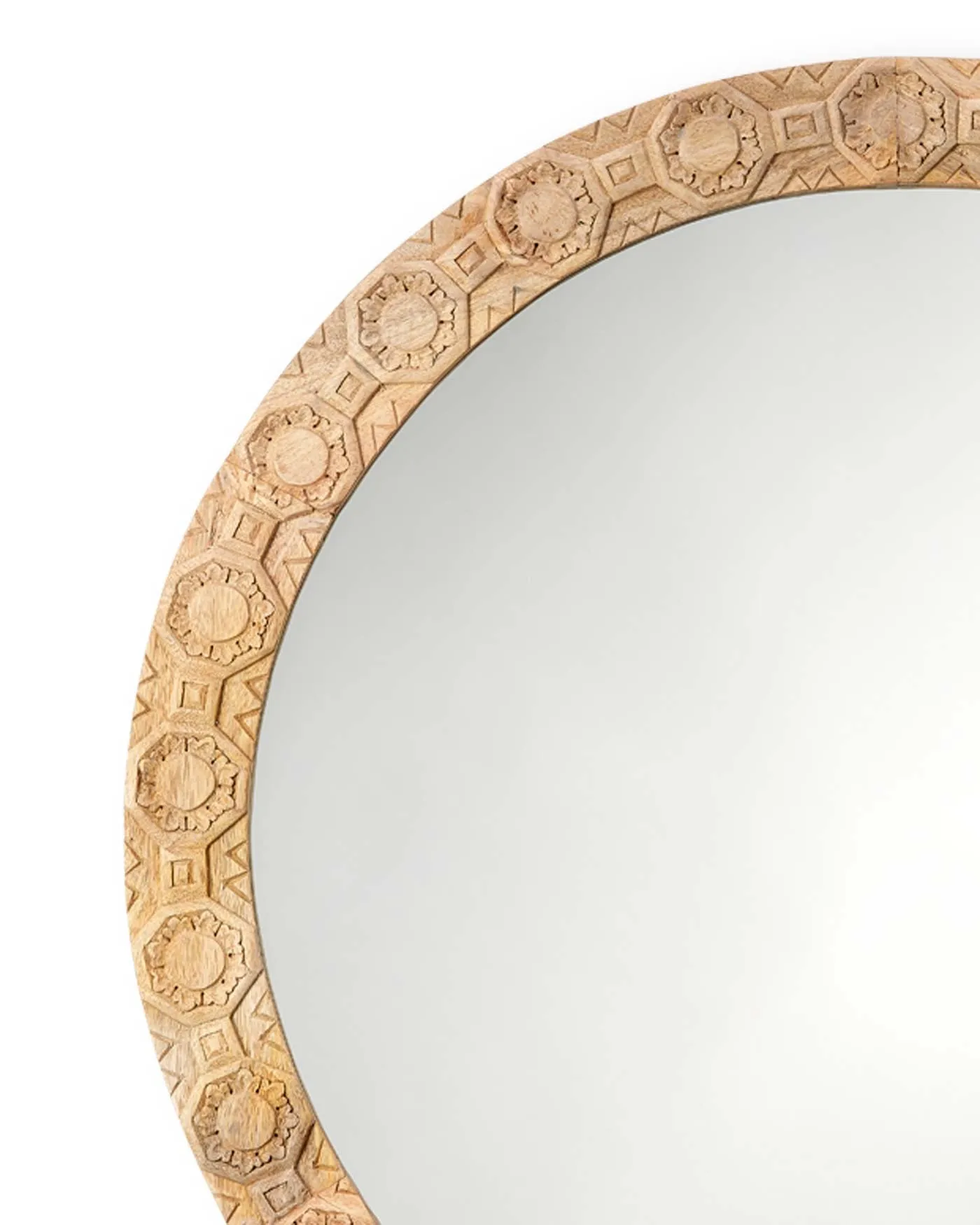 Relief Carved Round Mirror