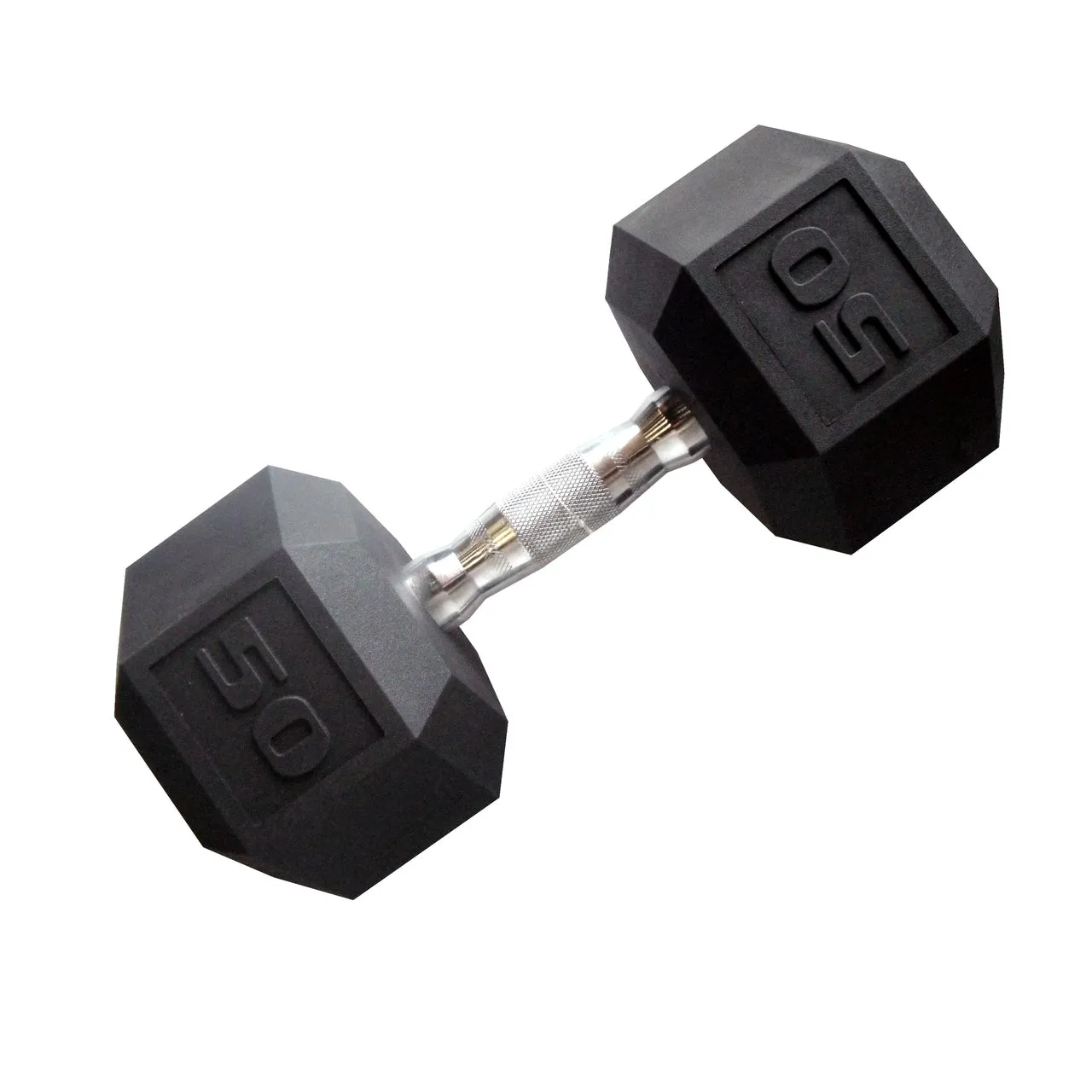 SFE 5-120 Rubber Hex Dumbbell Set w/ two Commercial Dumbbell Racks (New)