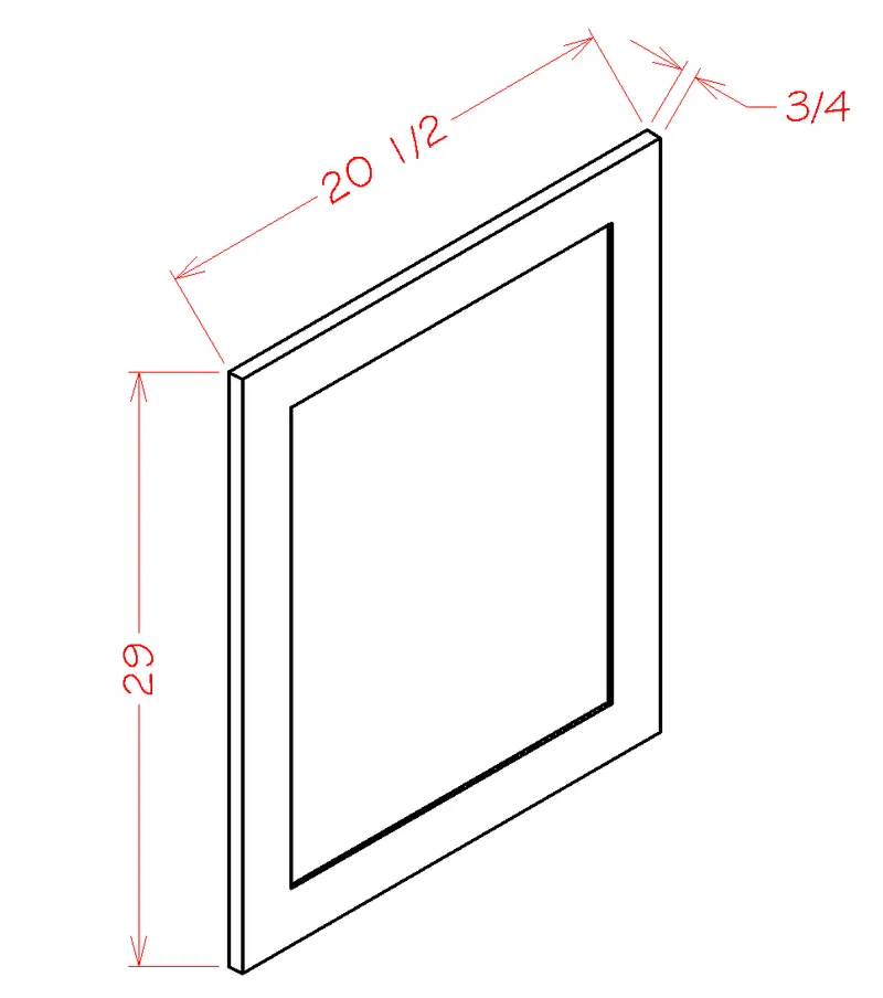 Shaker White Vanity Decorative End Panel (20.5" x 29" x 0.75")