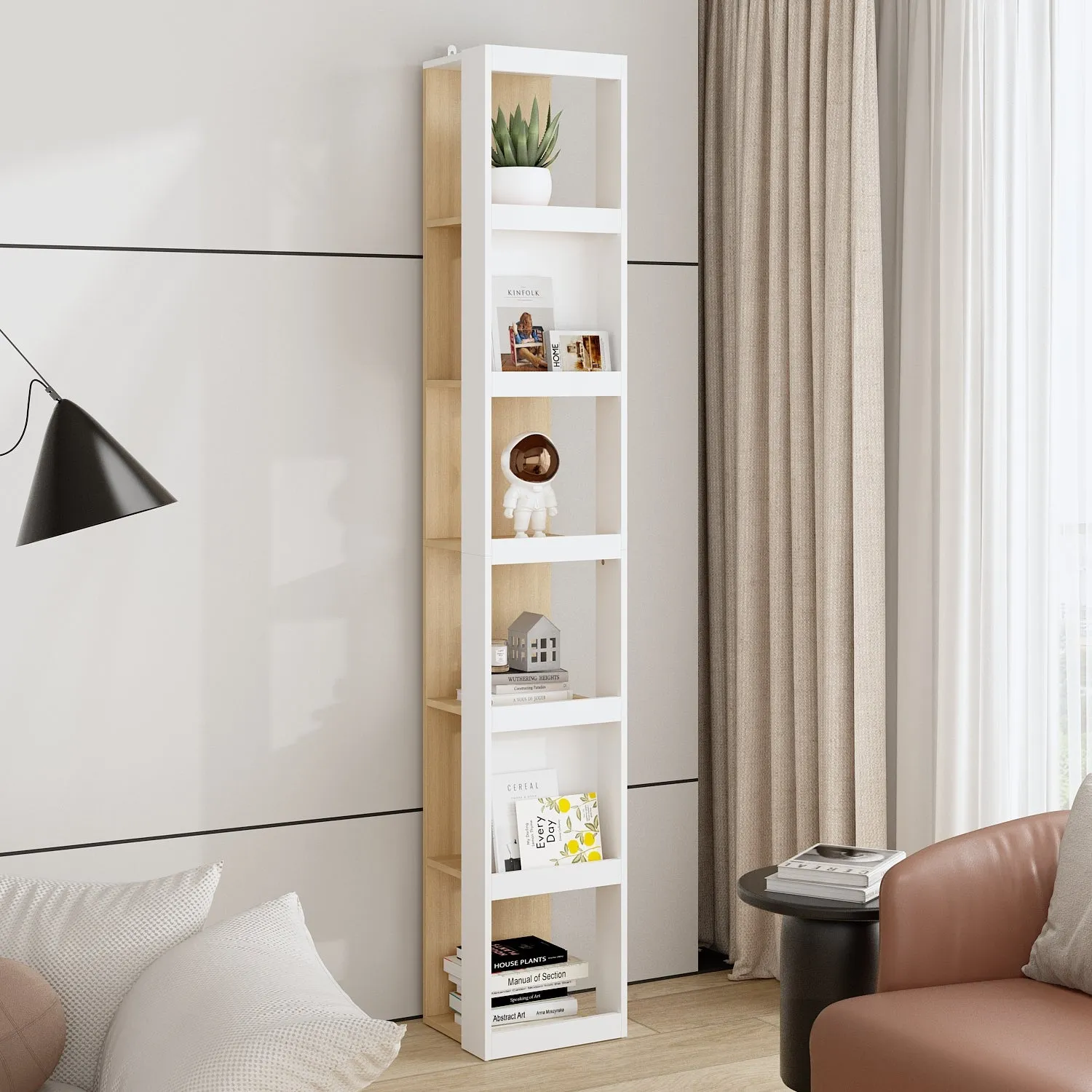 Stylish 6-Tier Open Bookshelf - Functional Display Rack