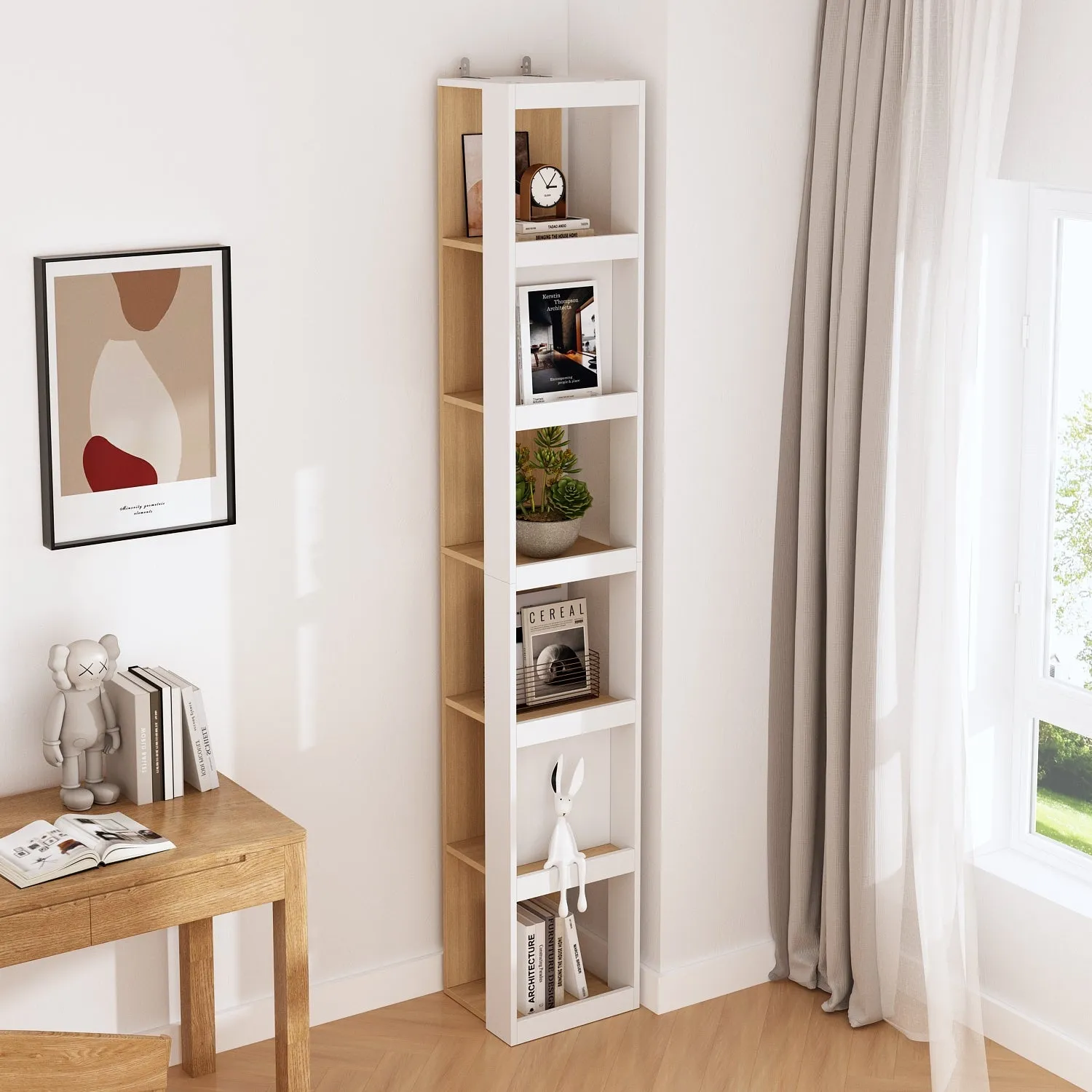 Stylish 6-Tier Open Bookshelf - Functional Display Rack