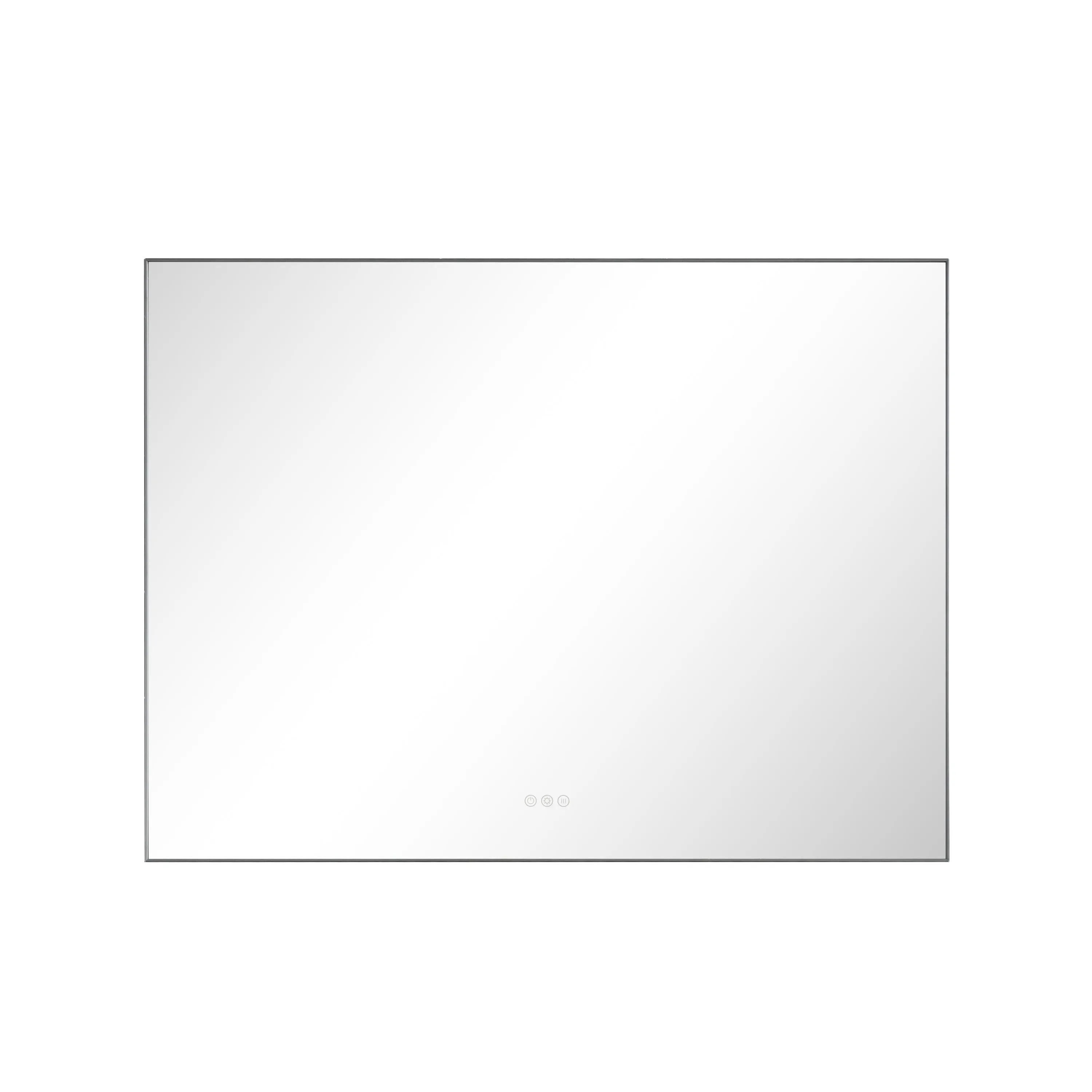 Super Bright Led Bathroom Mirror with Lights, Metal Frame Mirror Wall Mounted Lighted Vanity Mirrors for Wall, Anti Fog Dimmable Led Mirror for Makeup, Horizontal/Verti  \\\\nGun Gray Metal