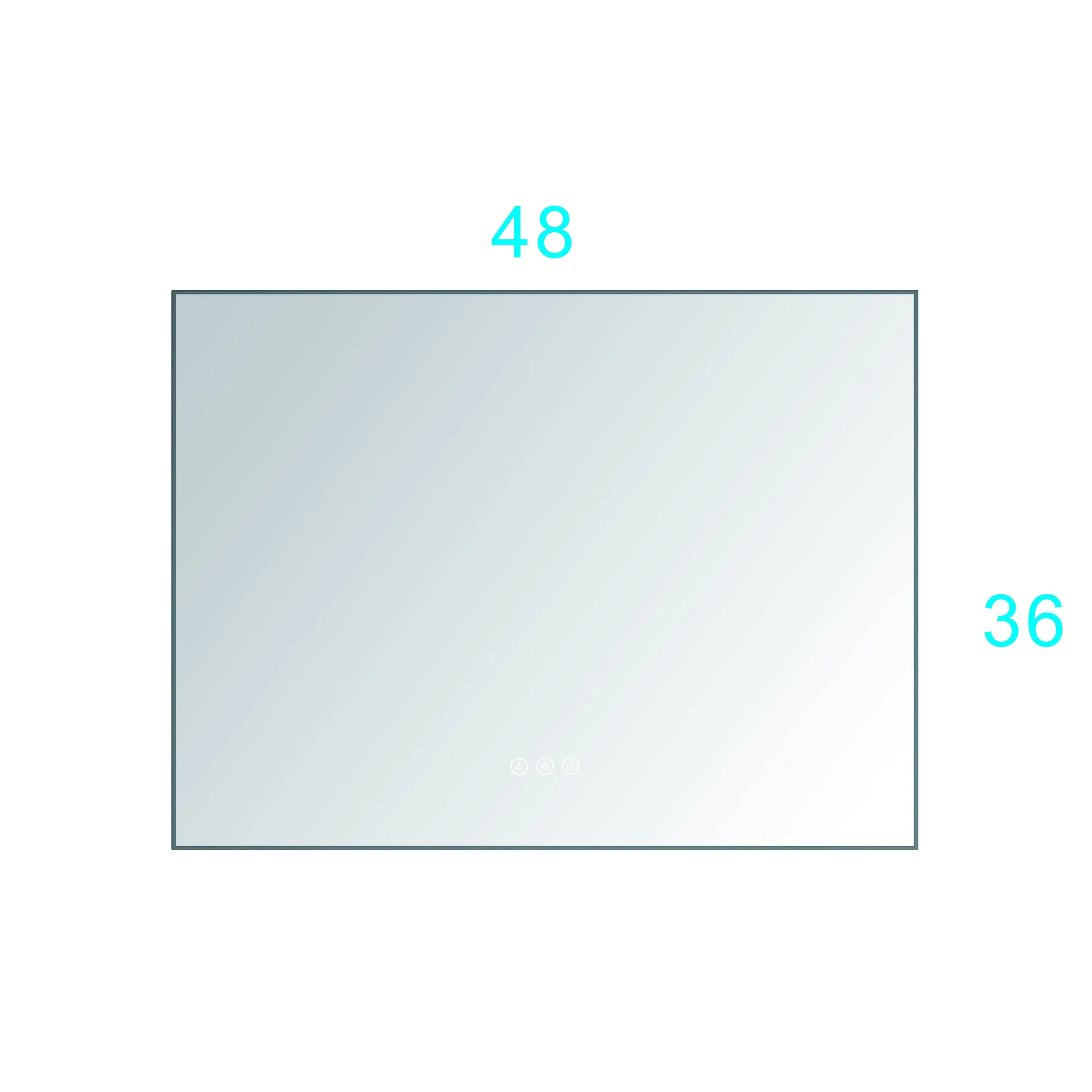 Super Bright Led Bathroom Mirror with Lights, Metal Frame Mirror Wall Mounted Lighted Vanity Mirrors for Wall, Anti Fog Dimmable Led Mirror for Makeup, Horizontal/Verti  \\\\nGun Gray Metal