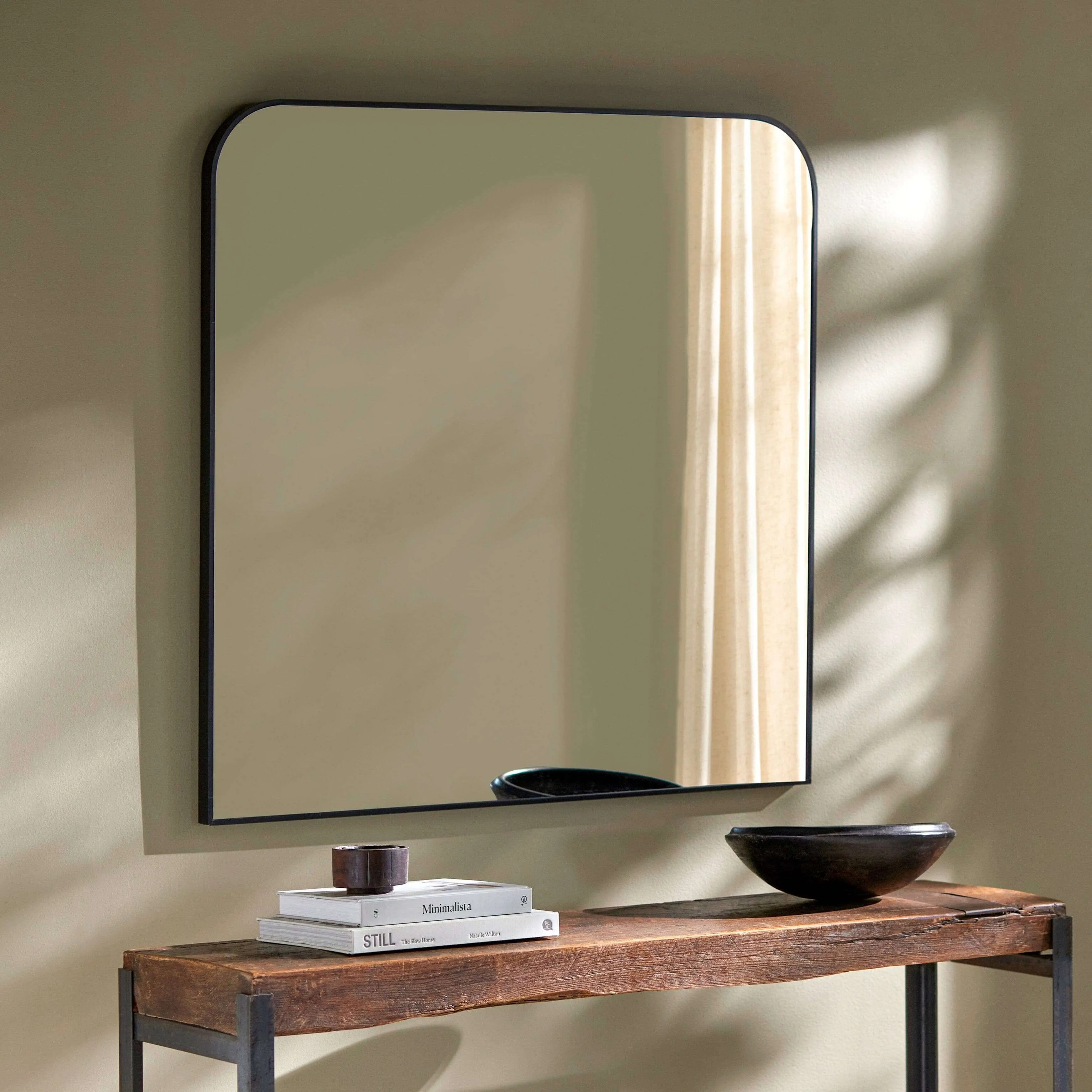 SURYA - Aranya Matte Black Wall Mirror 36W x 35H - RAY007-3635