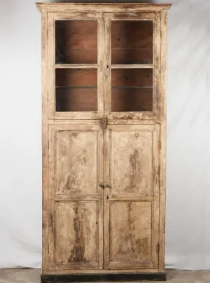 Antique 19th Century Tall & Narrow Vitrine Armoire - Size 87.5 x 39