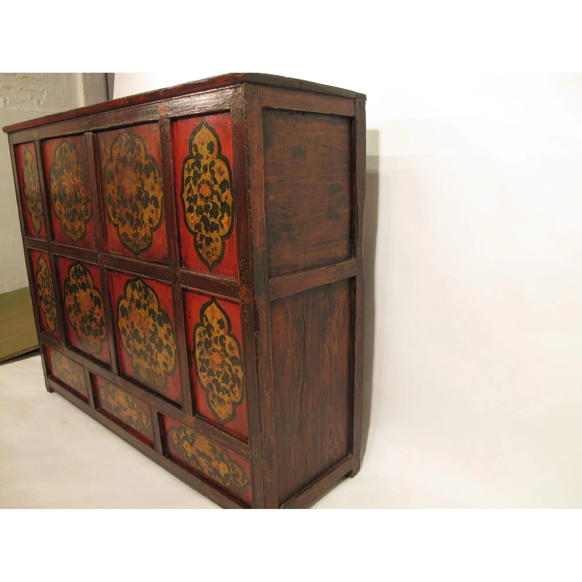 Tibetan Altar Cabinet with Original Painting - 19thC