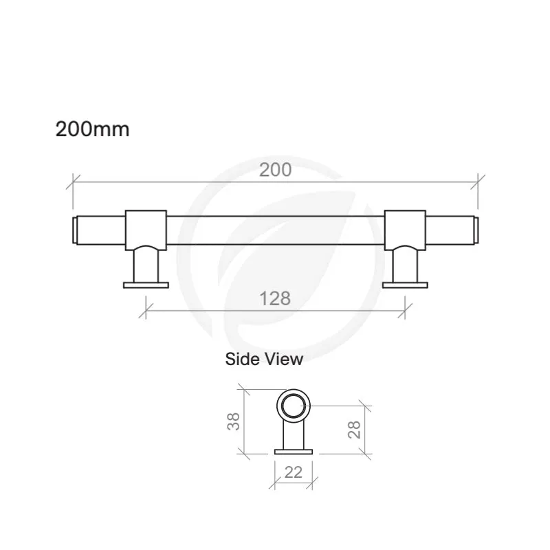 Timberline Duke 200mm Handle - Brushed Nickel