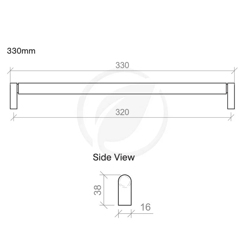 Timberline Knurled Bar 330mm Handle - Chrome