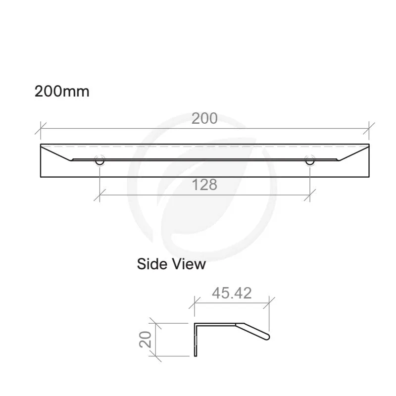 Timberline Ova 200mm Handle - Brushed Gold