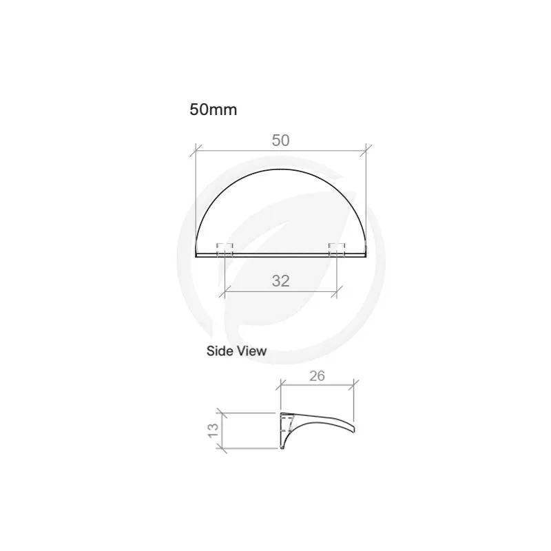 Timberline Solid Lip 50mm Handle - Brushed Nickel