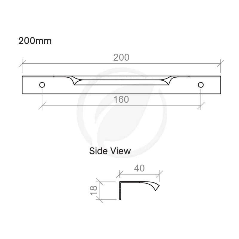 Timberline Wave 200mm Handle - Brushed Nickel