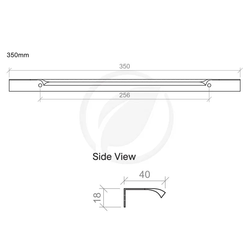 Timberline Wave 350mm Handle - Brushed Nickel