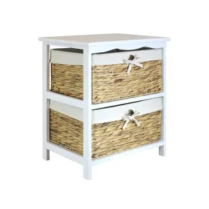 Water Hyacinth Two Basket White Storage Basket Unit 015 by Willow