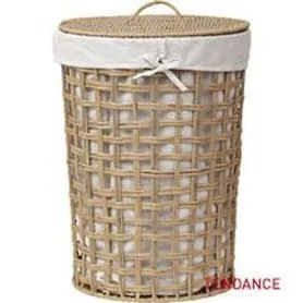 Waved and Round Paper Baskets - Natural/Linen Fabric - Various Sizes