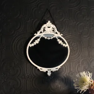 White Oval Baroque Mirror