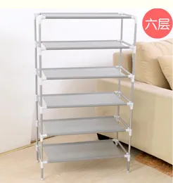 Wholesale stainless steel multi-function receive racks dormitory shoe Korea multilayer woven simple shoe rack