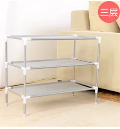 Wholesale stainless steel multi-function receive racks dormitory shoe Korea multilayer woven simple shoe rack