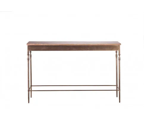 Wooden Iron Narrow Hallway Console Table with Finial Legs