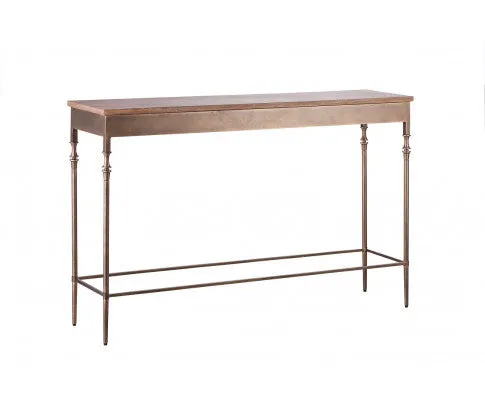 Wooden Iron Narrow Hallway Console Table with Finial Legs