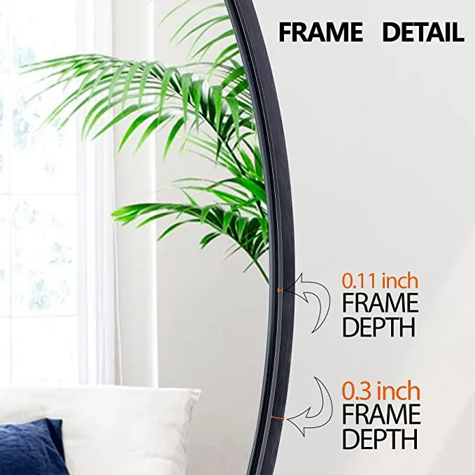 ZENY™ Black Round Mirror, 24Inch Bathroom Vanity Wall Decor Circular Mirror with Metal Frame